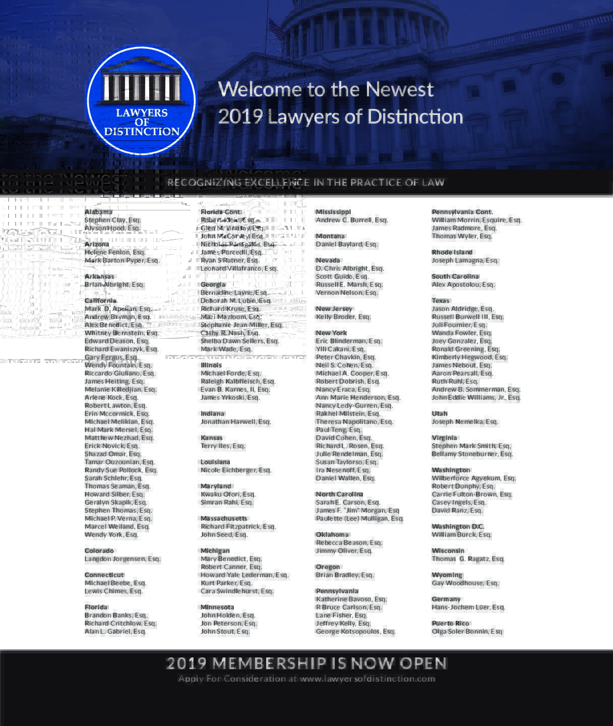 Lawyers of Distinction in the July 2019 Edition of The American Lawyer