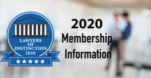 2020 lawyers of distinction membership information